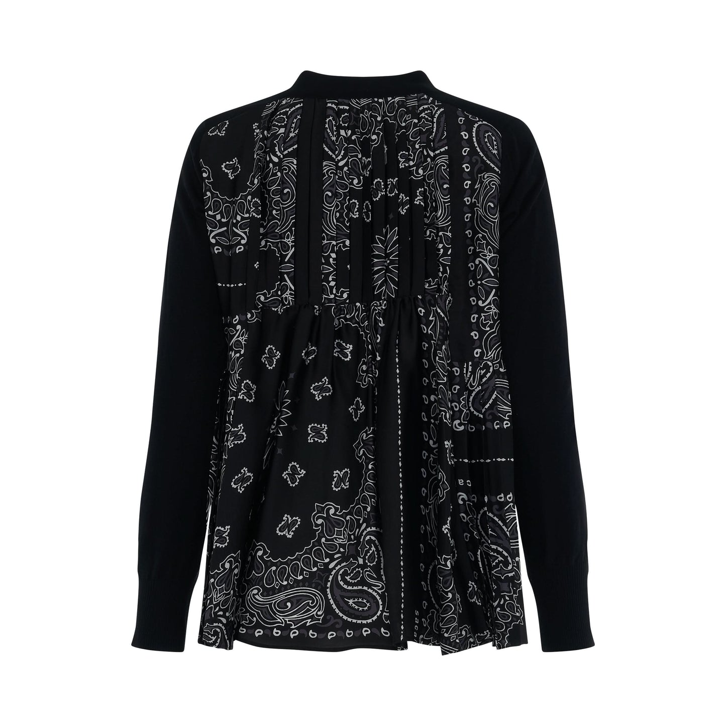 Bandana Print Cardigan in Black