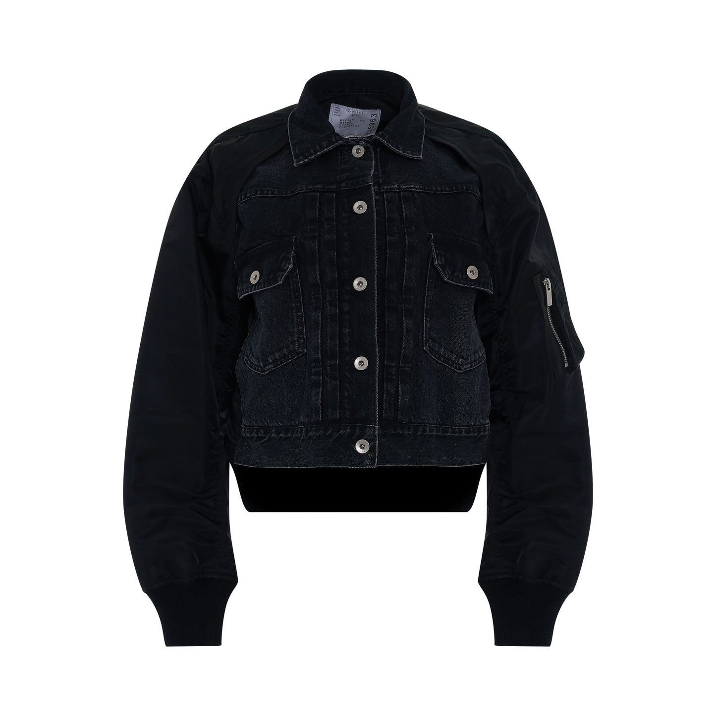 Denim 
Nylon Twill Mix Jacket in Black