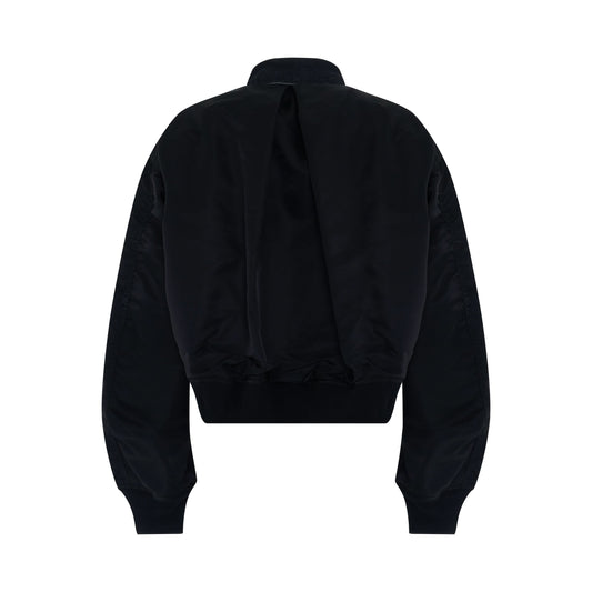 Denim 
Nylon Twill Mix Jacket in Black