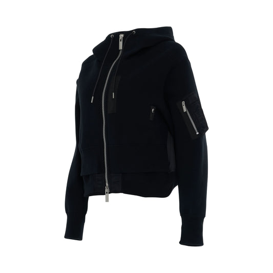 Sponge Sweat Zipup Hoodie in Black