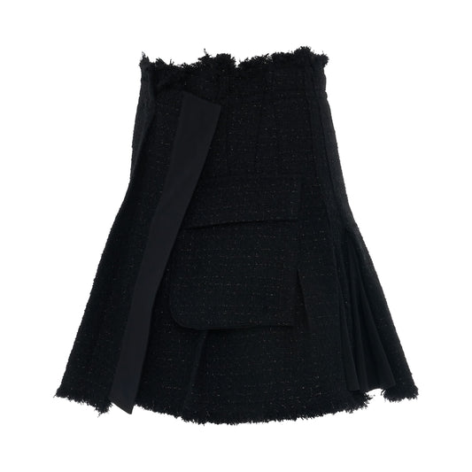 Tweed Skirt in Black Wool