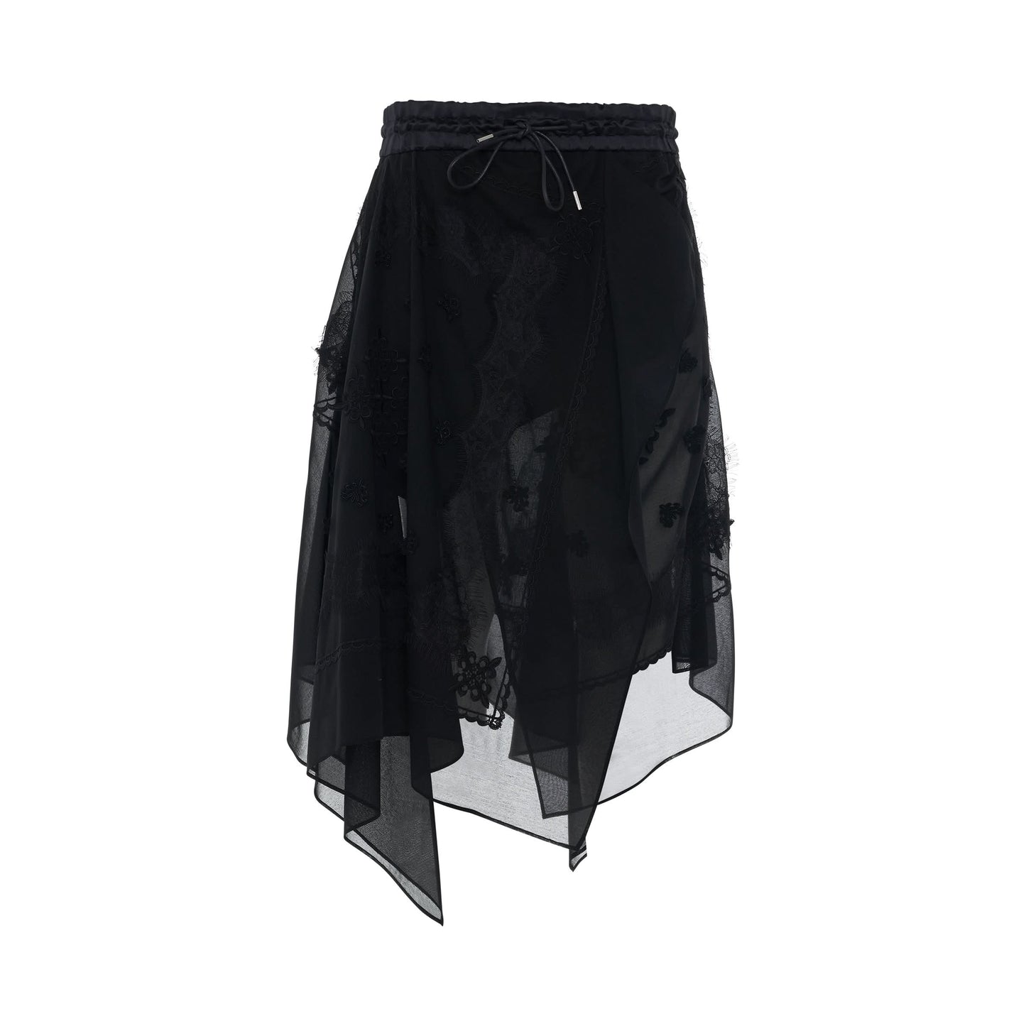 Bandana Lace Skirt in Black