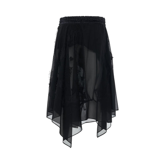 Bandana Lace Skirt in Black