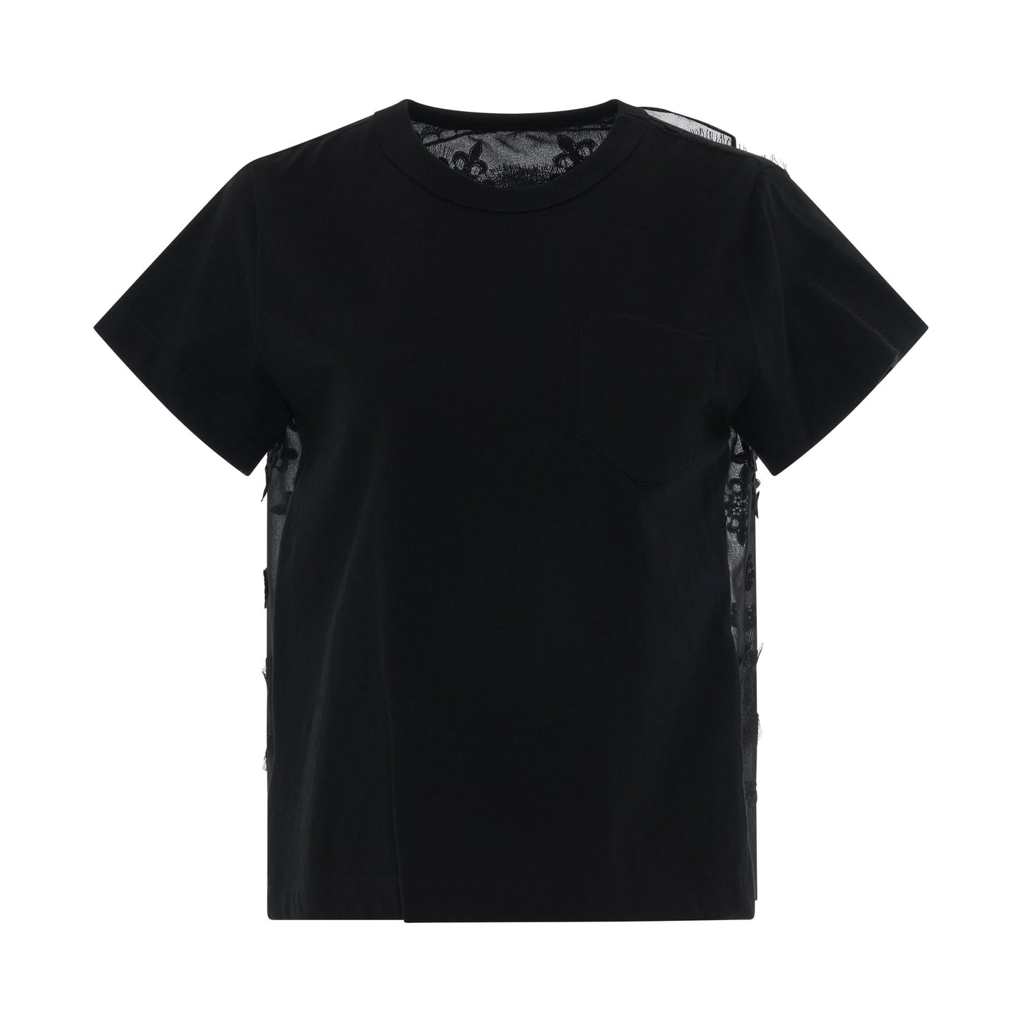 Bandana Lace T-Shirt in Black