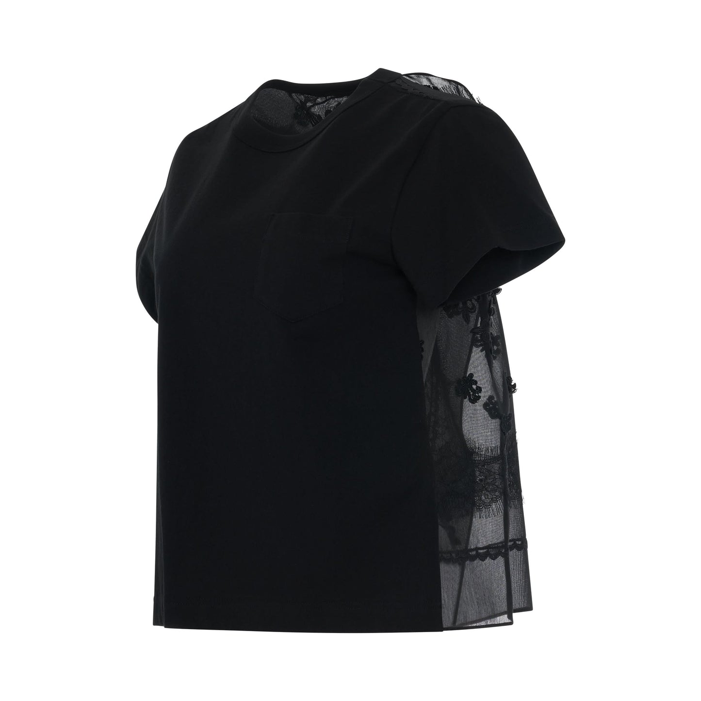 Bandana Lace T-Shirt in Black