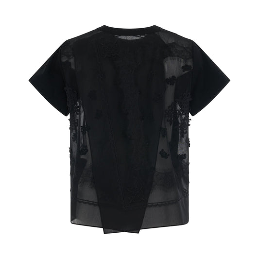 Bandana Lace T-Shirt in Black