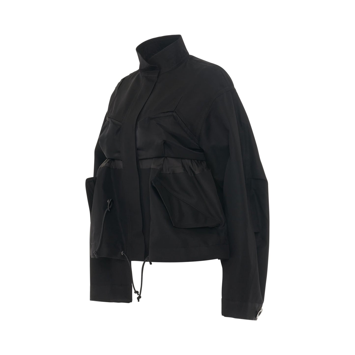 Cotton Gabardine Mix Jacket in Black