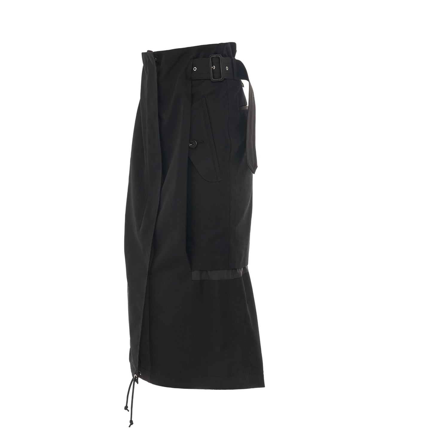 Cotton Gabardine Mix Skirt in Black