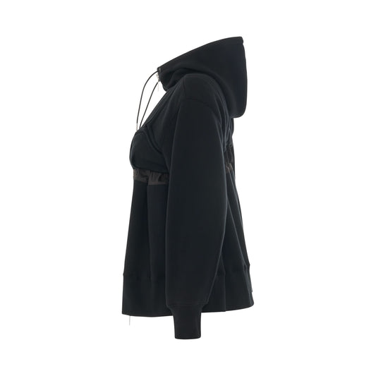 Sponge Sweat Zip Up Hooded Jacket in Black