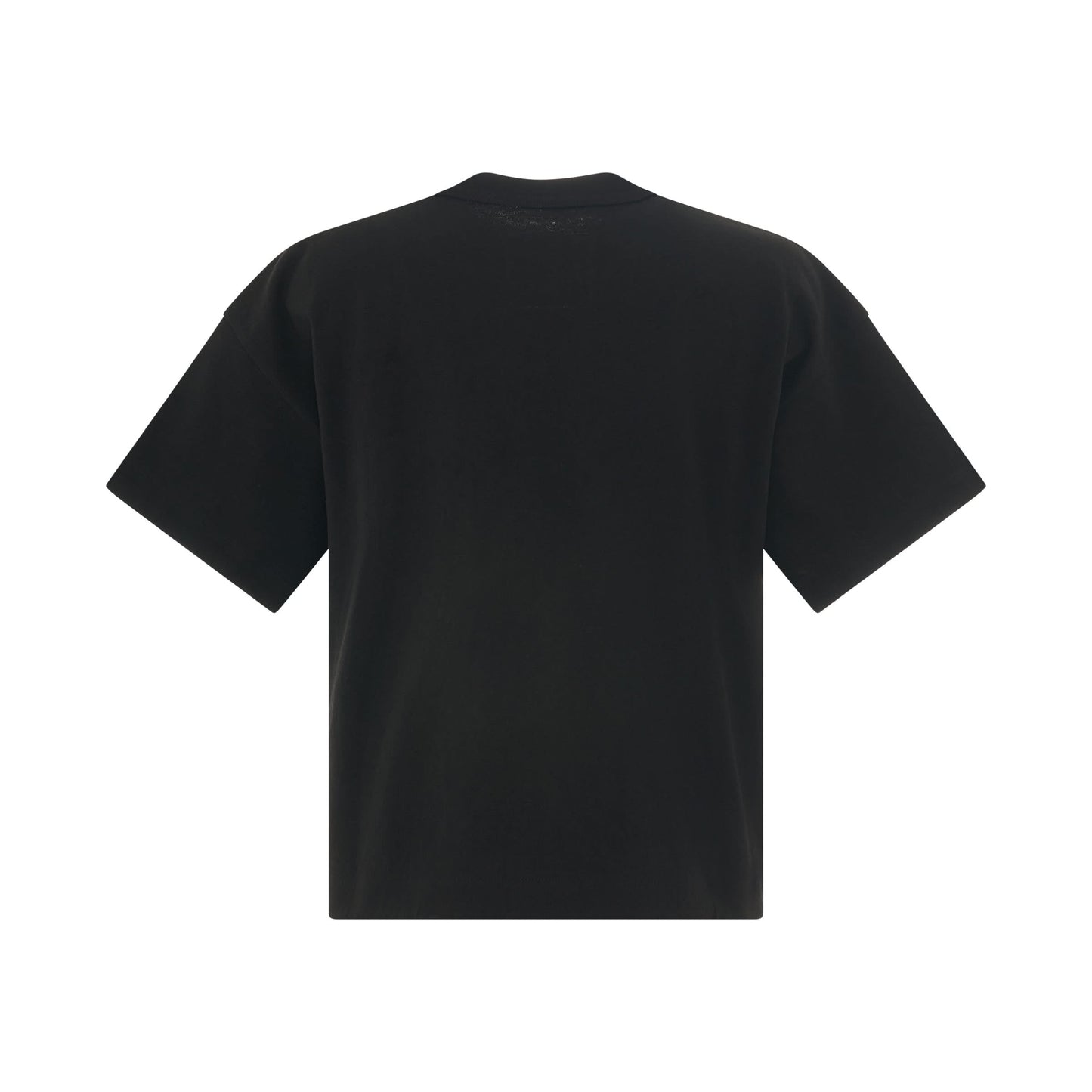 S Studs Cotton Jersey T-Shirt in Black