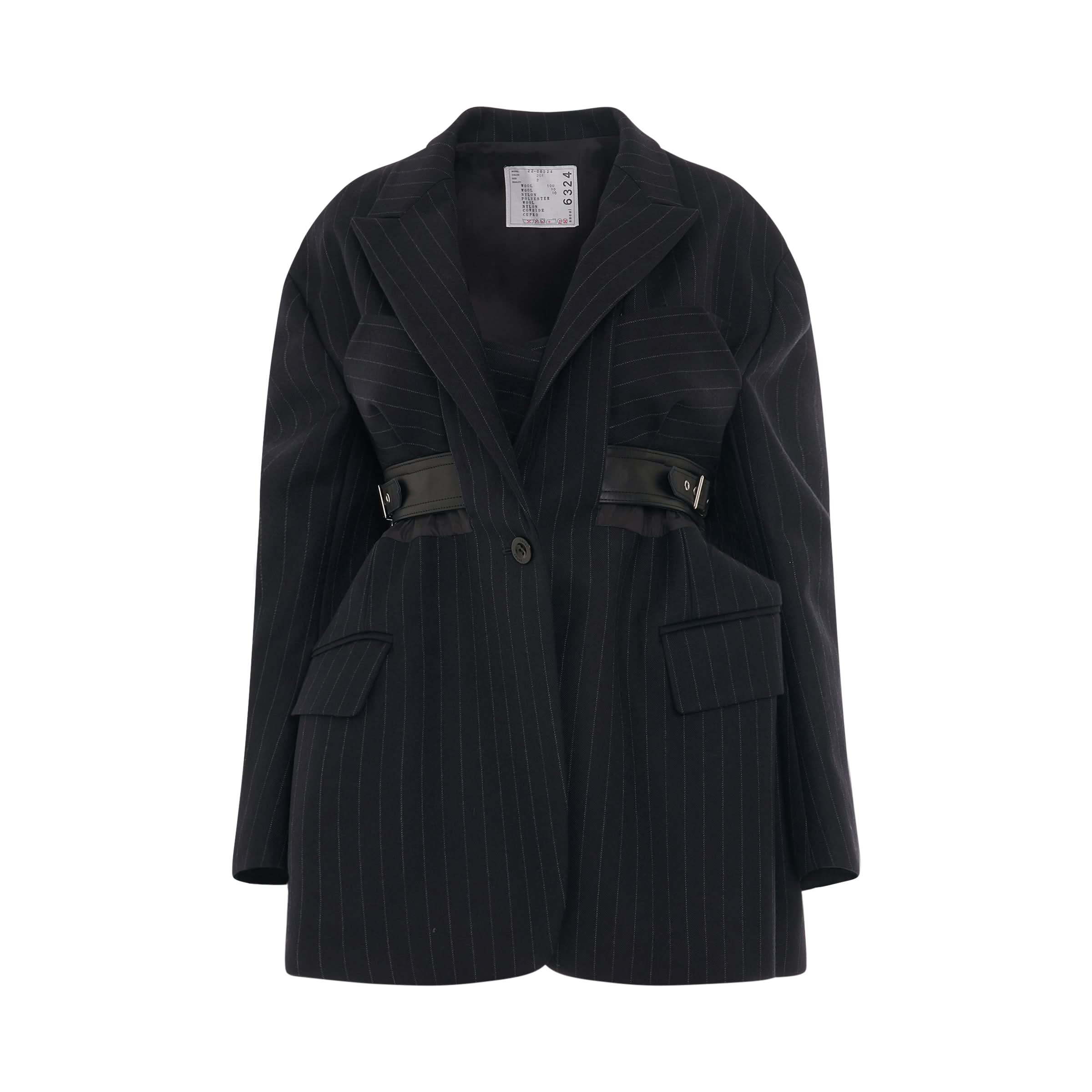 Chalk Stripe Jacket in Navy