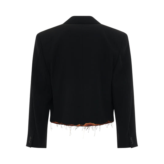 Burning Embroidery Tailored Jacket in Black