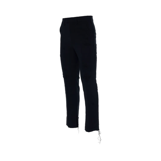 Recycle Wool Damaged Trousers in Black