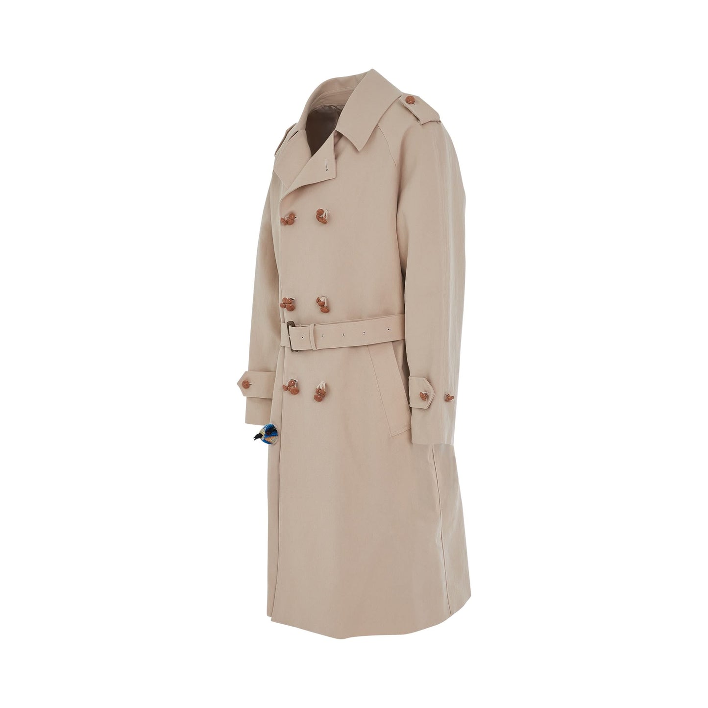 Wood Yarn Trench Coat in Natural