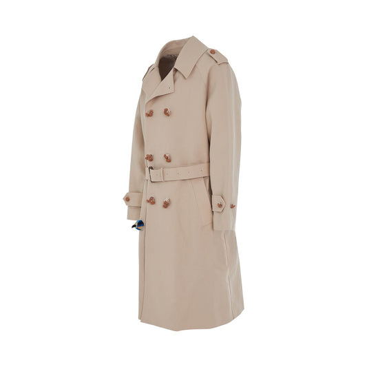 Wood Yarn Trench Coat in Natural