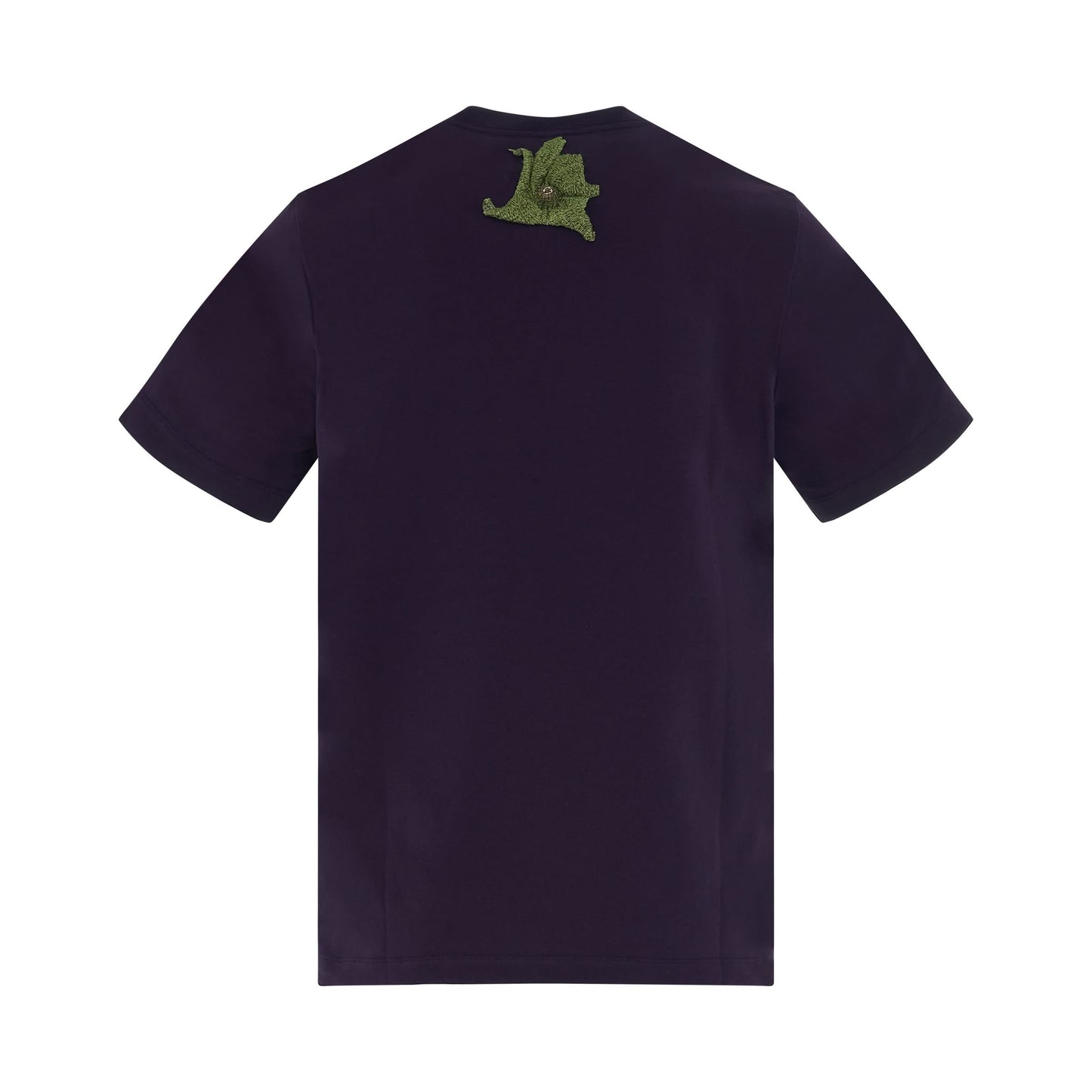 Vegetable Stem Embroidery T-Shirt in Eggplant