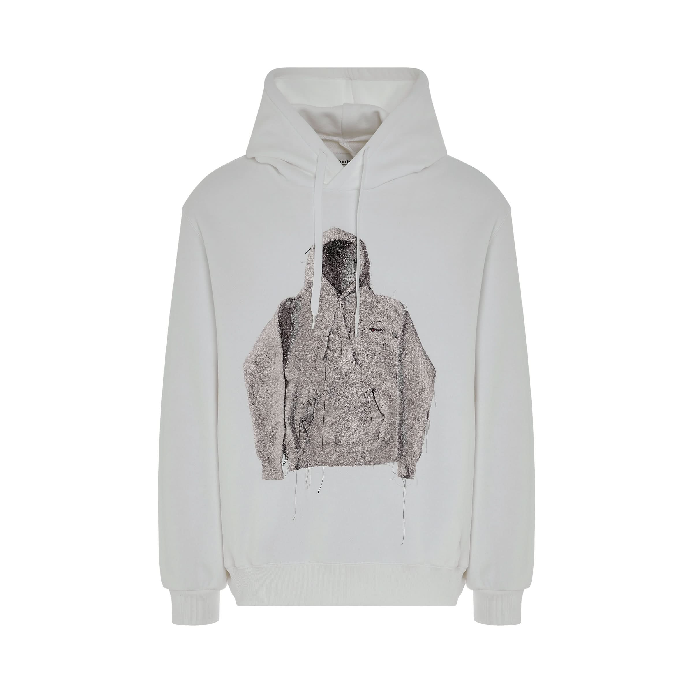 Photo Stitch Hoodie in White