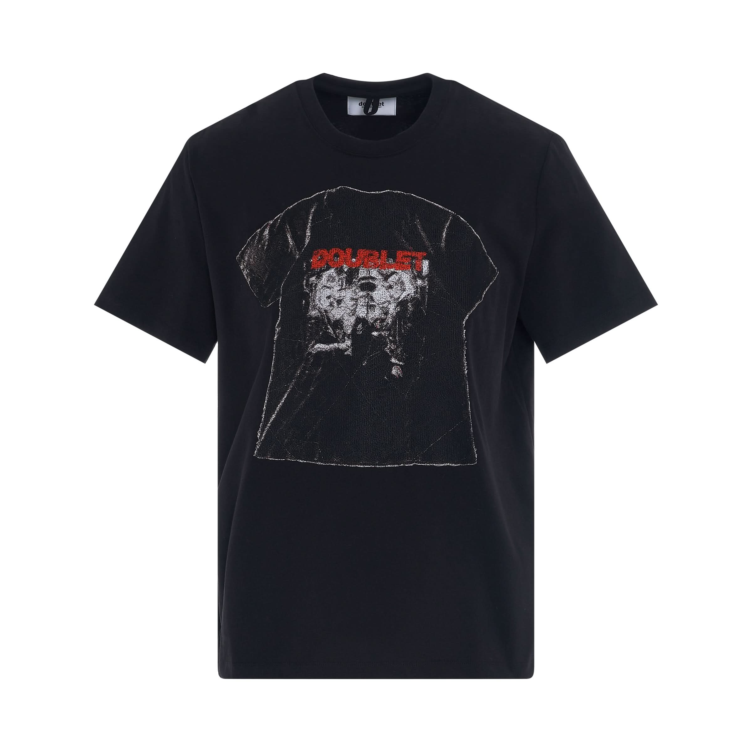 Photo Stitch T-Shirt in Black