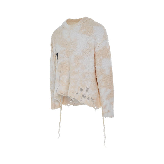 Recycled Cotton Bleached Pullover in Ivory