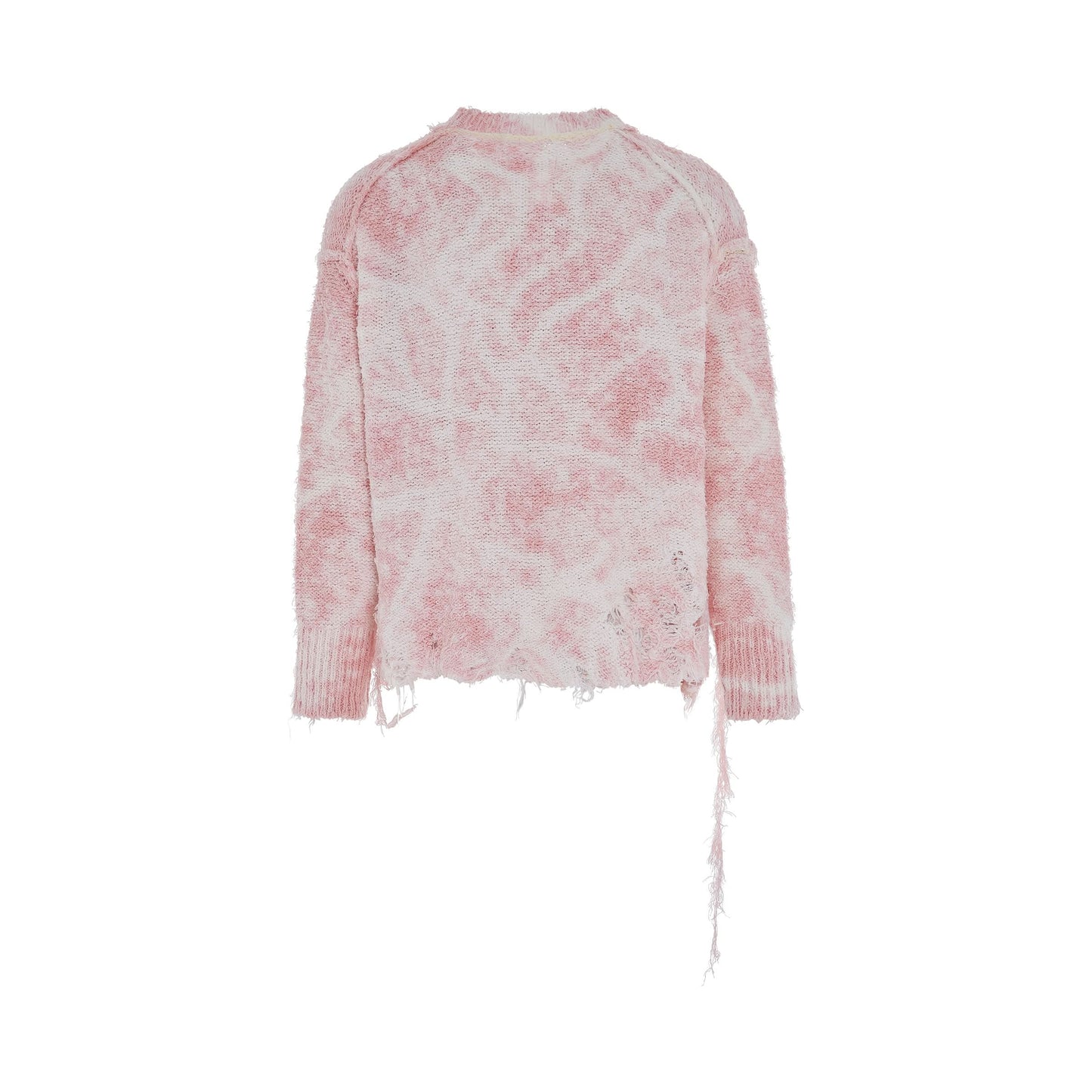 Recycled Cotton Bleached Pullover in Pink