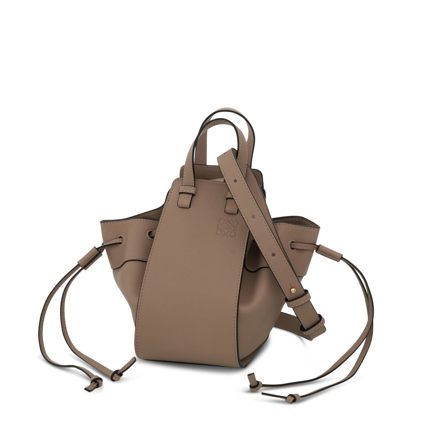 Mini Hammock Drawstring Bag in Calfskin in Sand