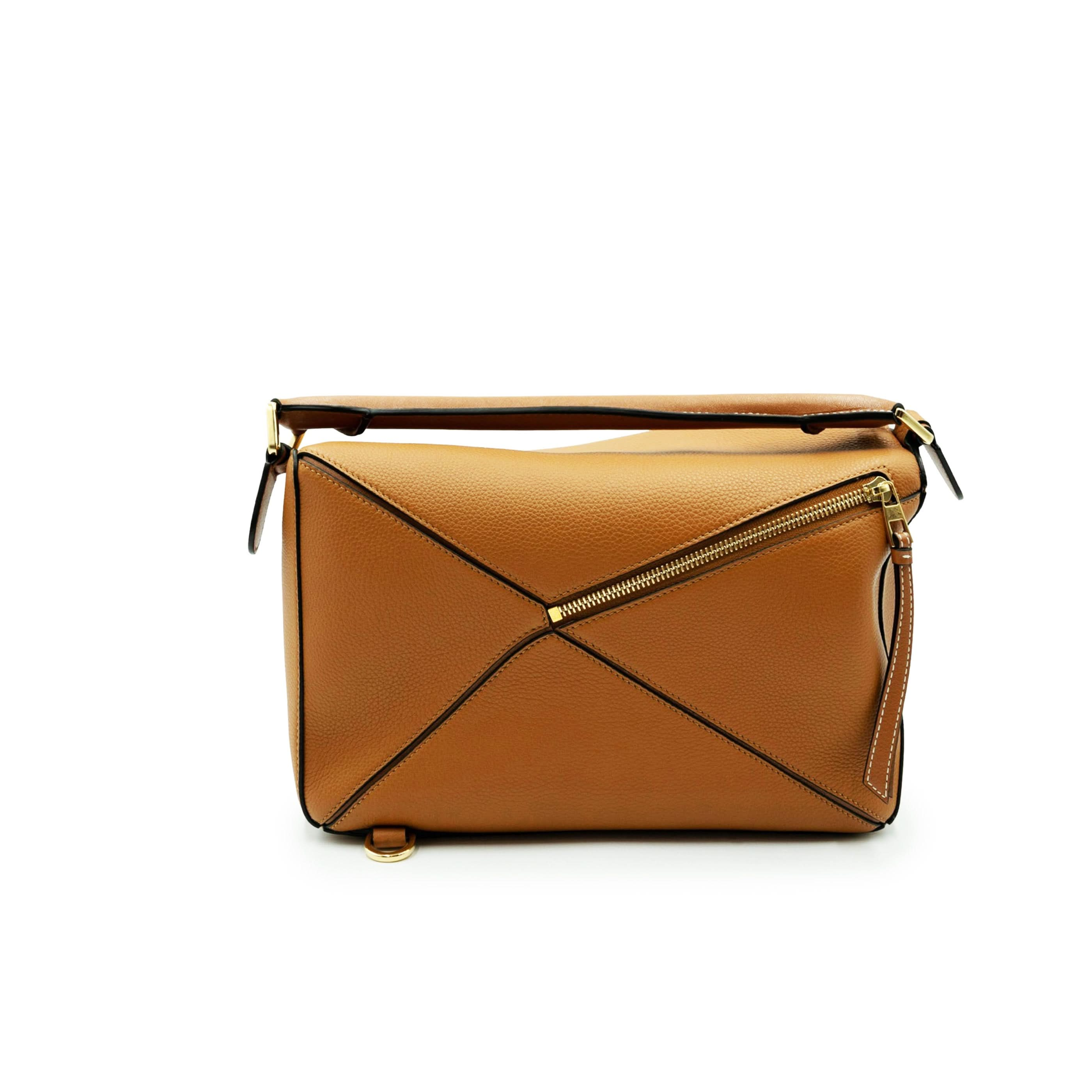 Medium Puzzle Bag in Soft Grained Calfskin in Light Caramel