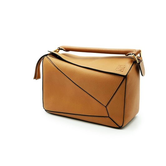 Medium Puzzle Bag in Soft Grained Calfskin in Light Caramel