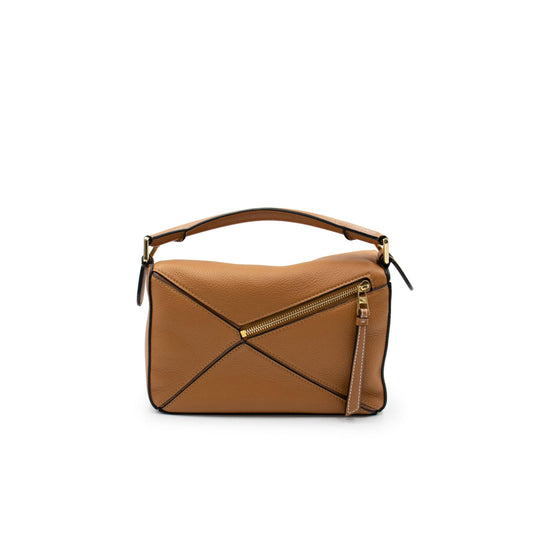 Small Puzzle Bag in Soft Grained Calfskin in Light Caramel