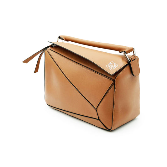 Medium Puzzle Bag in Classic Calfskin in Tan