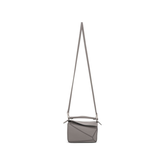 Mini Puzzle Bag in Classic Calfskin in Pearl Grey