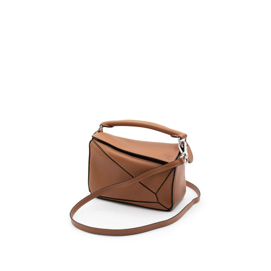 Mini Puzzle Bag in Classic Calfskin in Tan