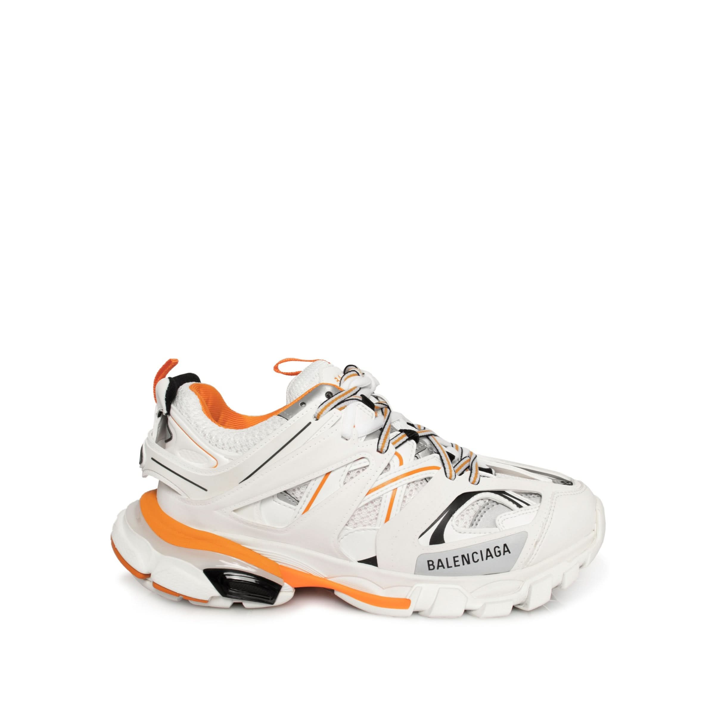 Track Sneakers in White/Orange