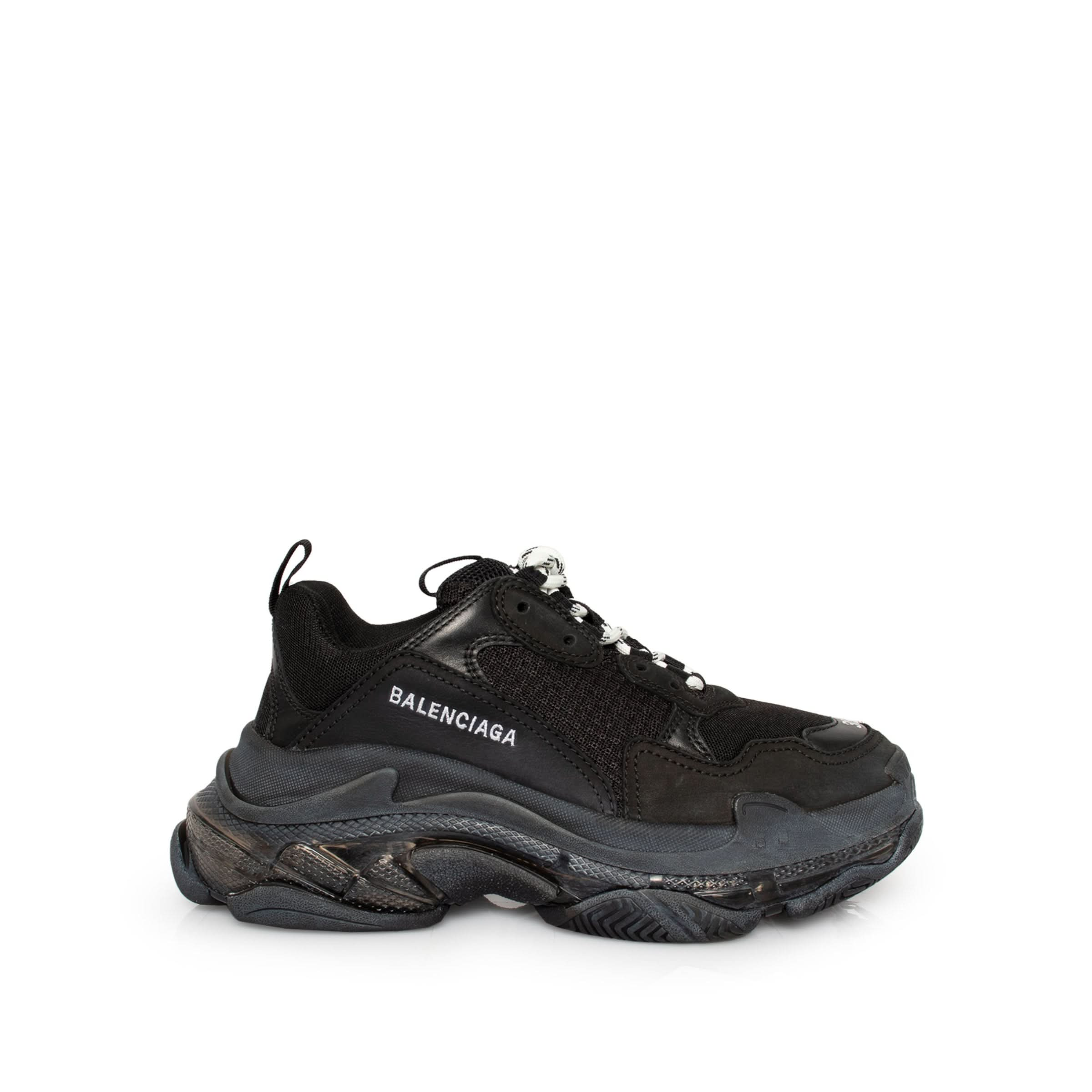 Triple S Clear Sole Sneakers in Black