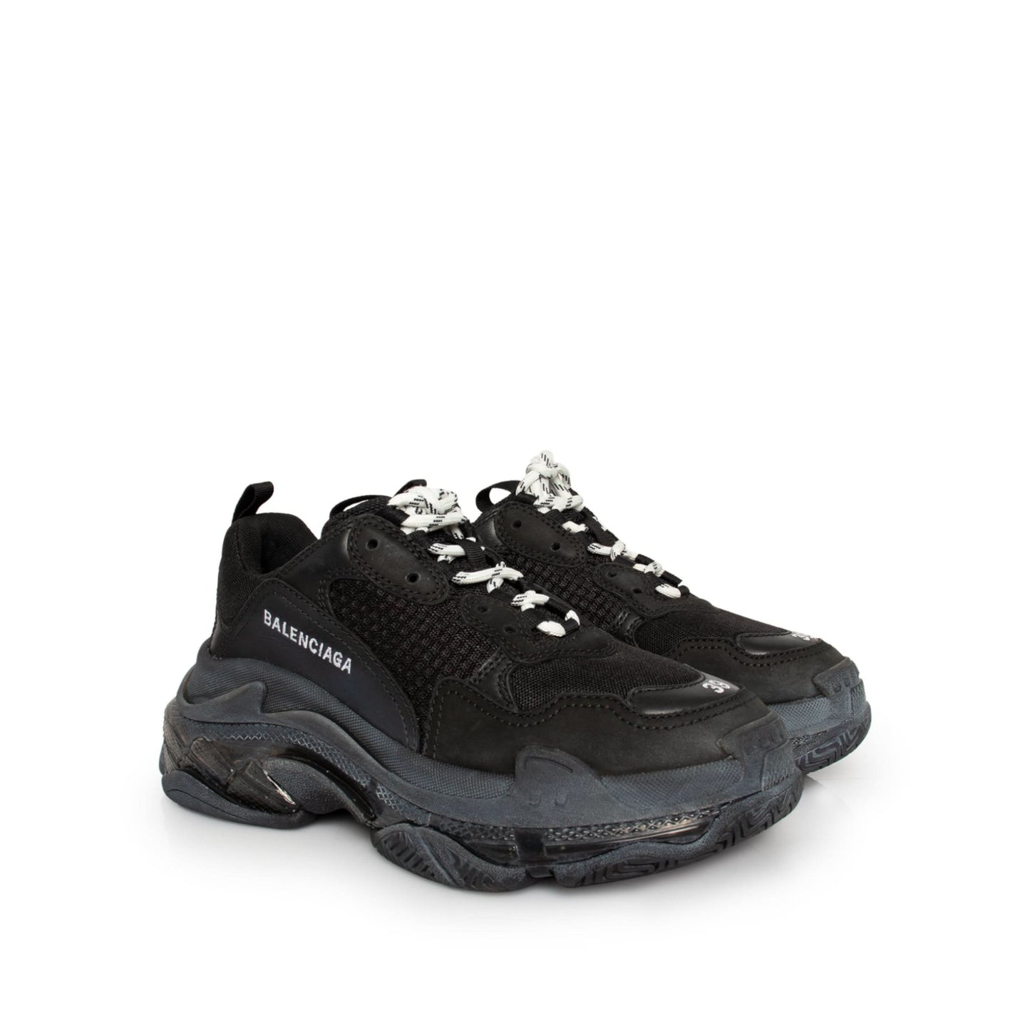 Triple S Clear Sole Sneakers in Black