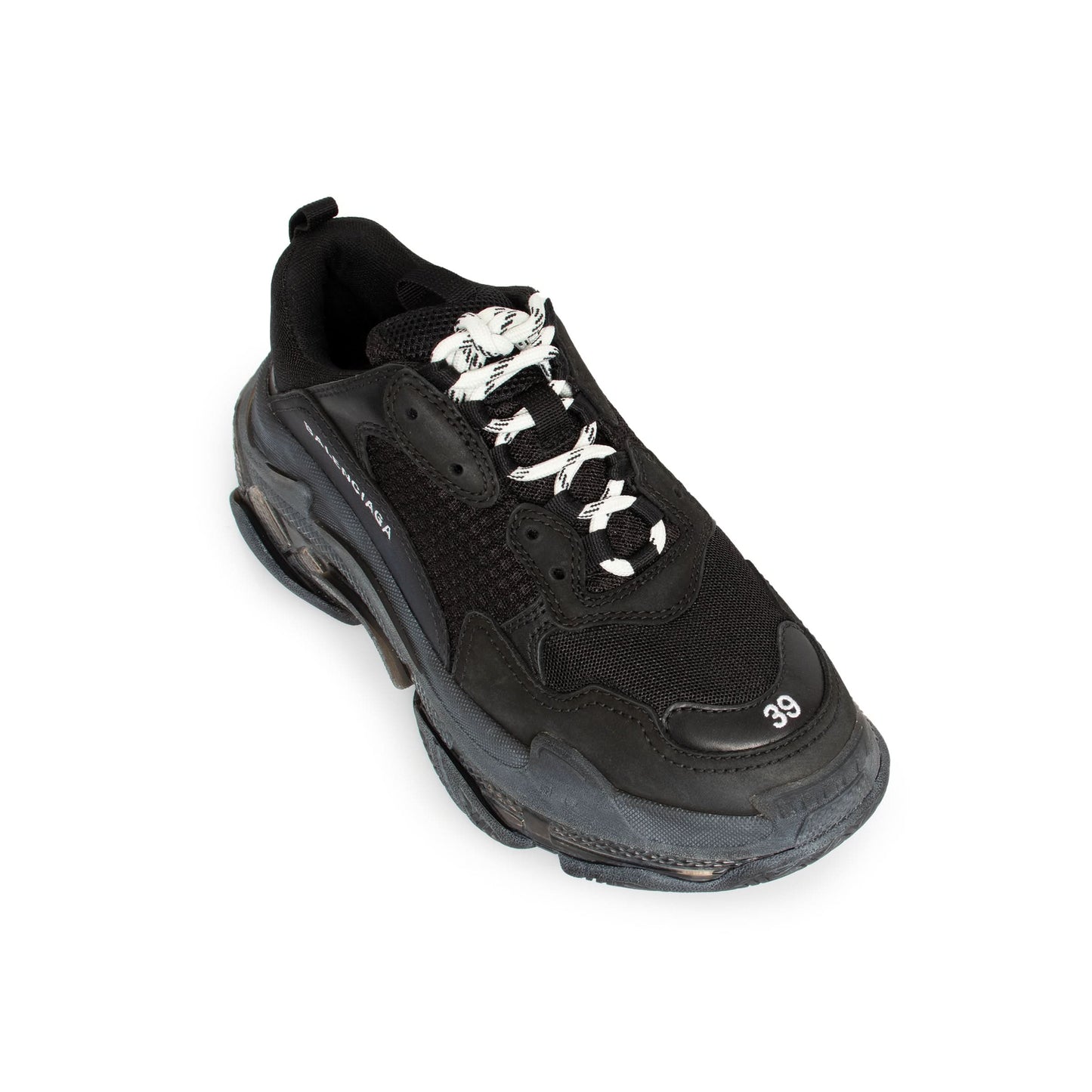 Triple S Clear Sole Sneakers in Black