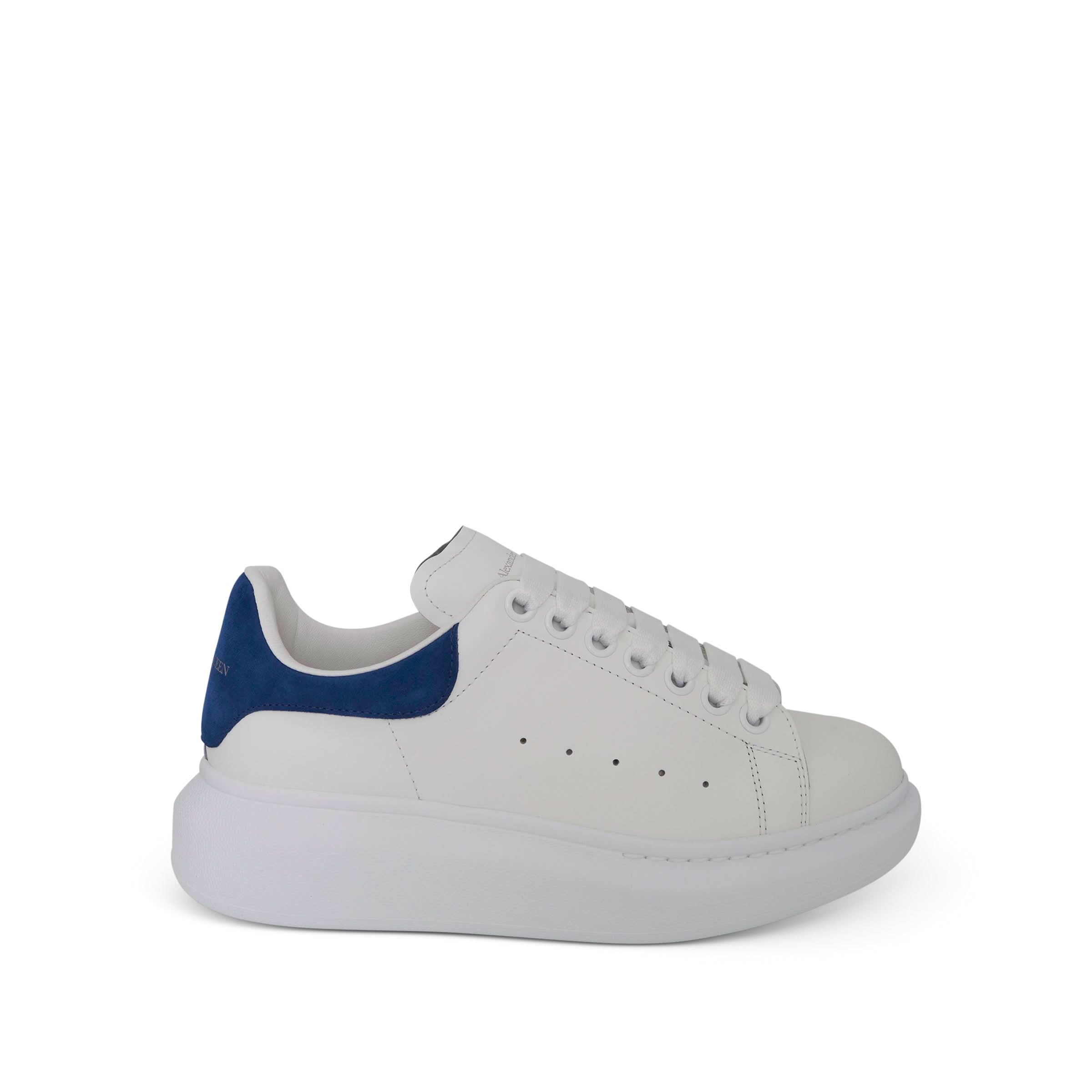 Larry Oversized Heel Sneaker in White/Paris Blue