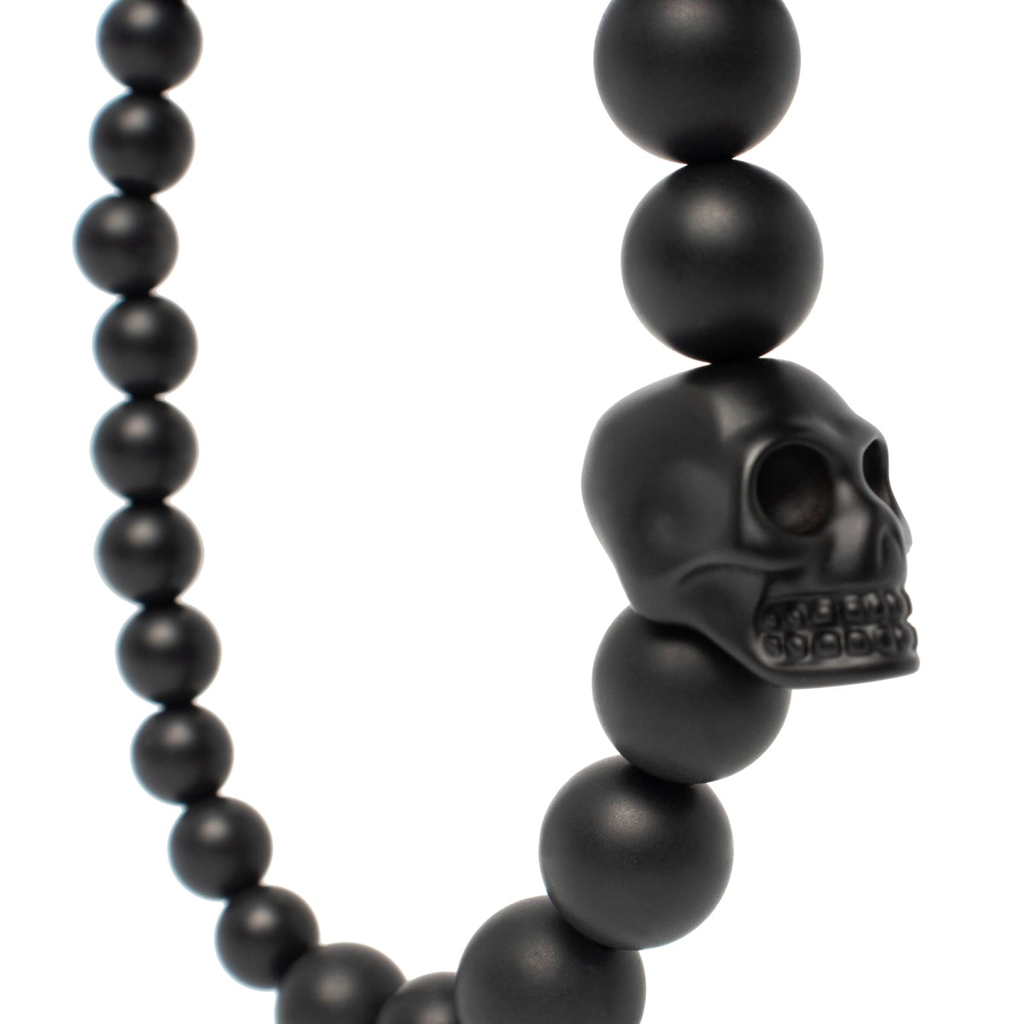 Skull Beaded Bracelet in Black