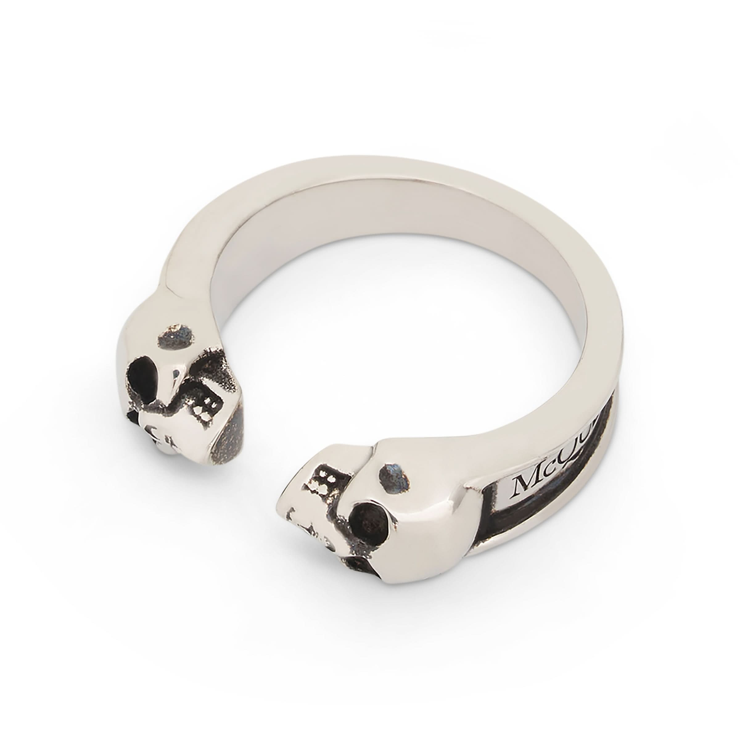 Twin Skull Ring in Silver