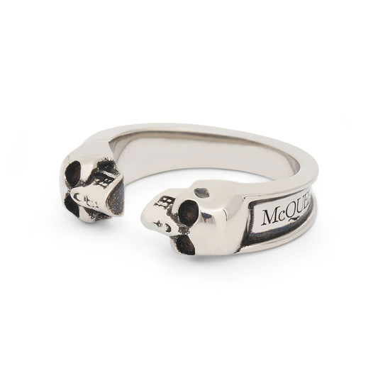 Twin Skull Ring in Silver