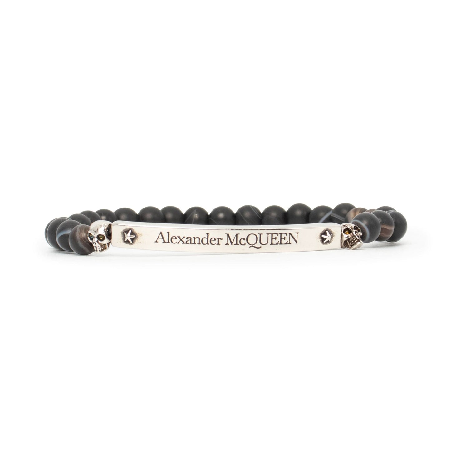 Logo Beaded Bracelet in Black