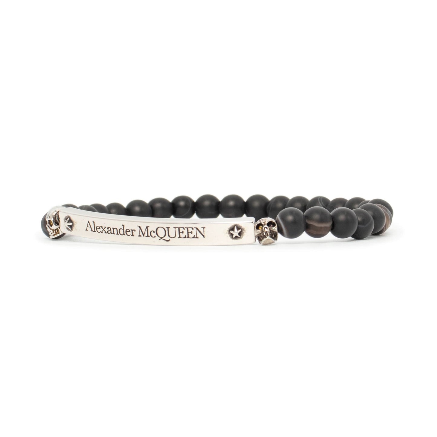 Logo Beaded Bracelet in Black