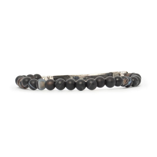 Logo Beaded Bracelet in Black