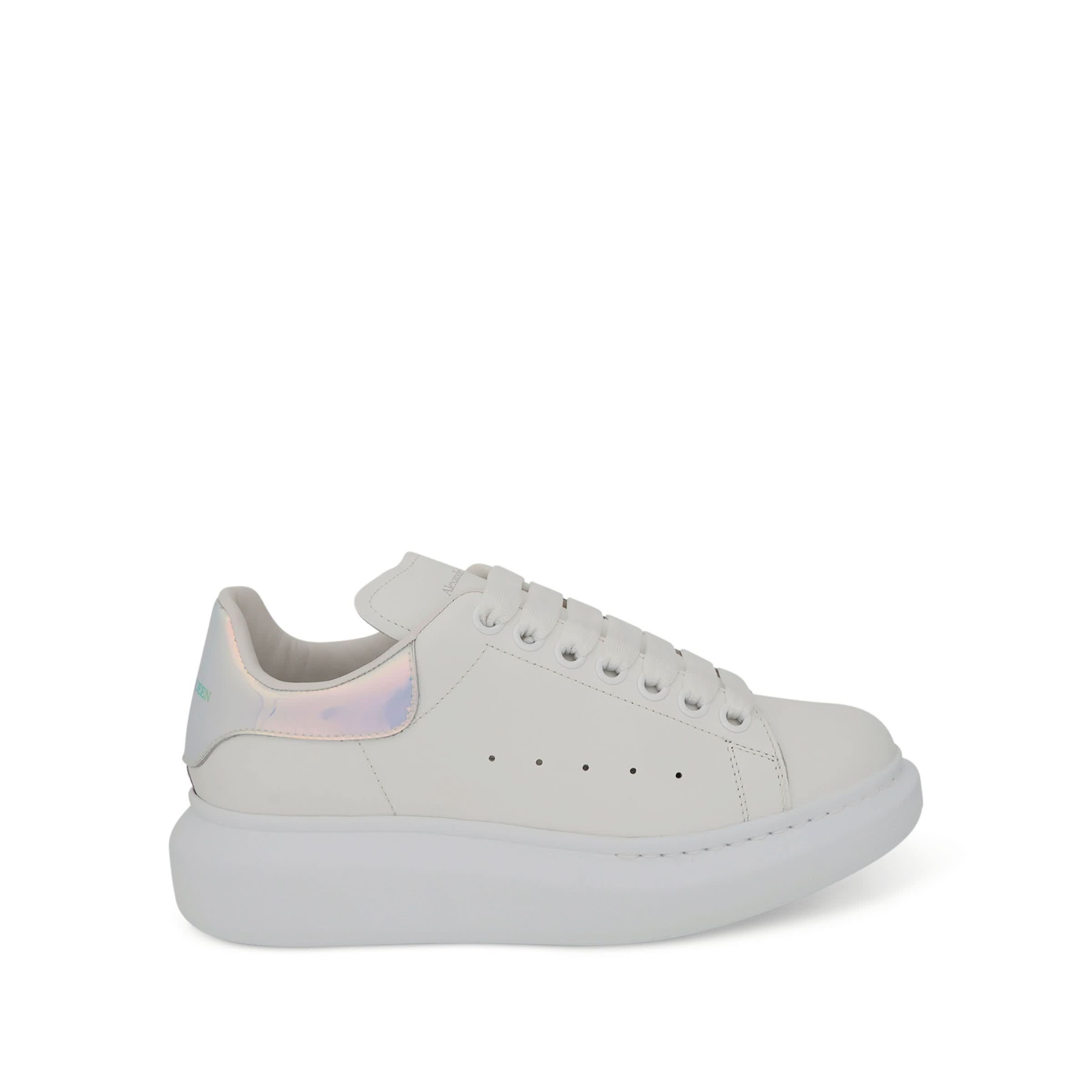 Larry Oversized Heel Sneaker in White/Shock Pink