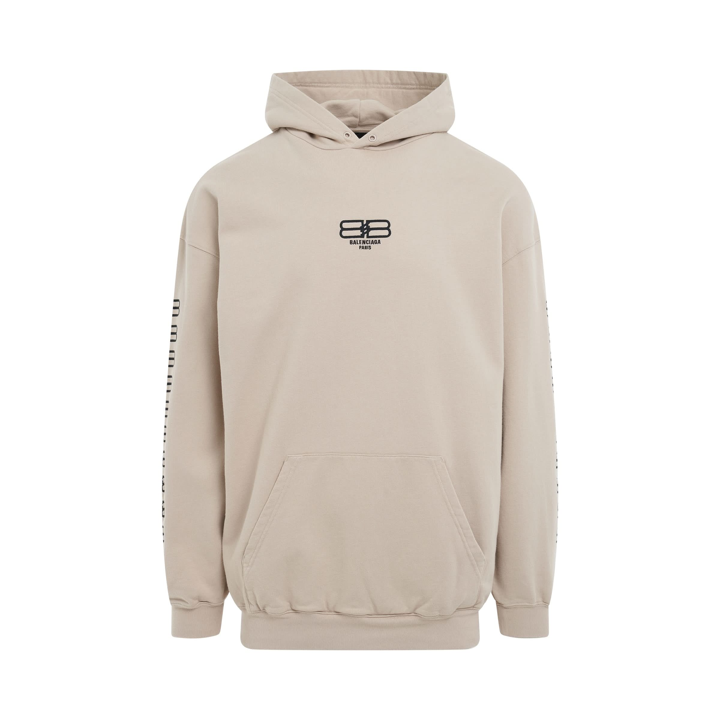 BB Paris Icon Embroidered Medium Fit Hoodie in Beige/Black