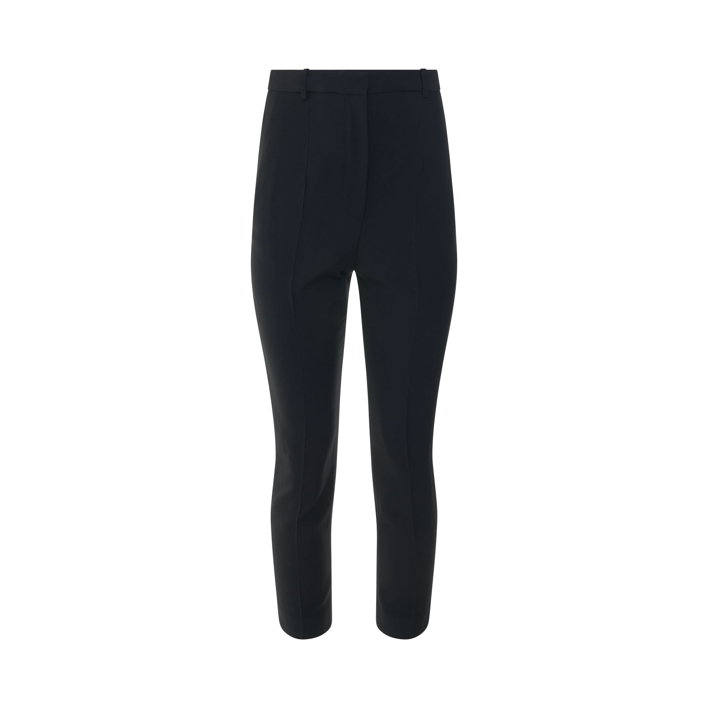 High Waisted Cigarette Trousers in Black