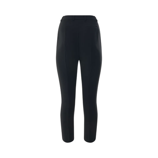 High Waisted Cigarette Trousers in Black