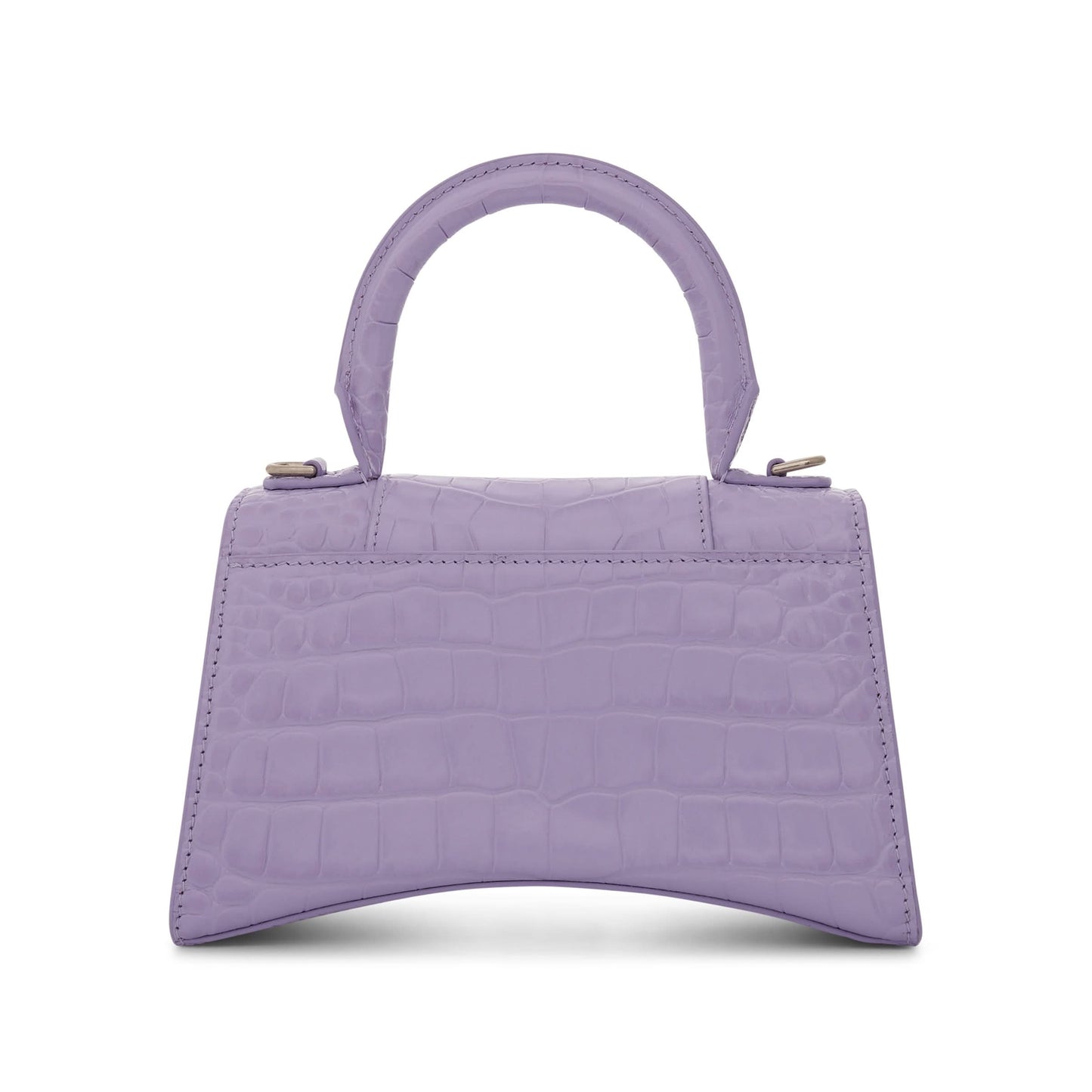 Hourglass XS Shiny Croco Bag in Lilac