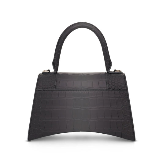 Hourglass Small Degrade Shiny Croco Bag in Dark Grey