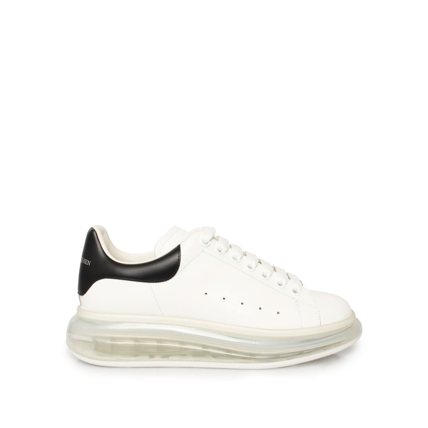 Larry Transparent Sole Sneaker in White/Black