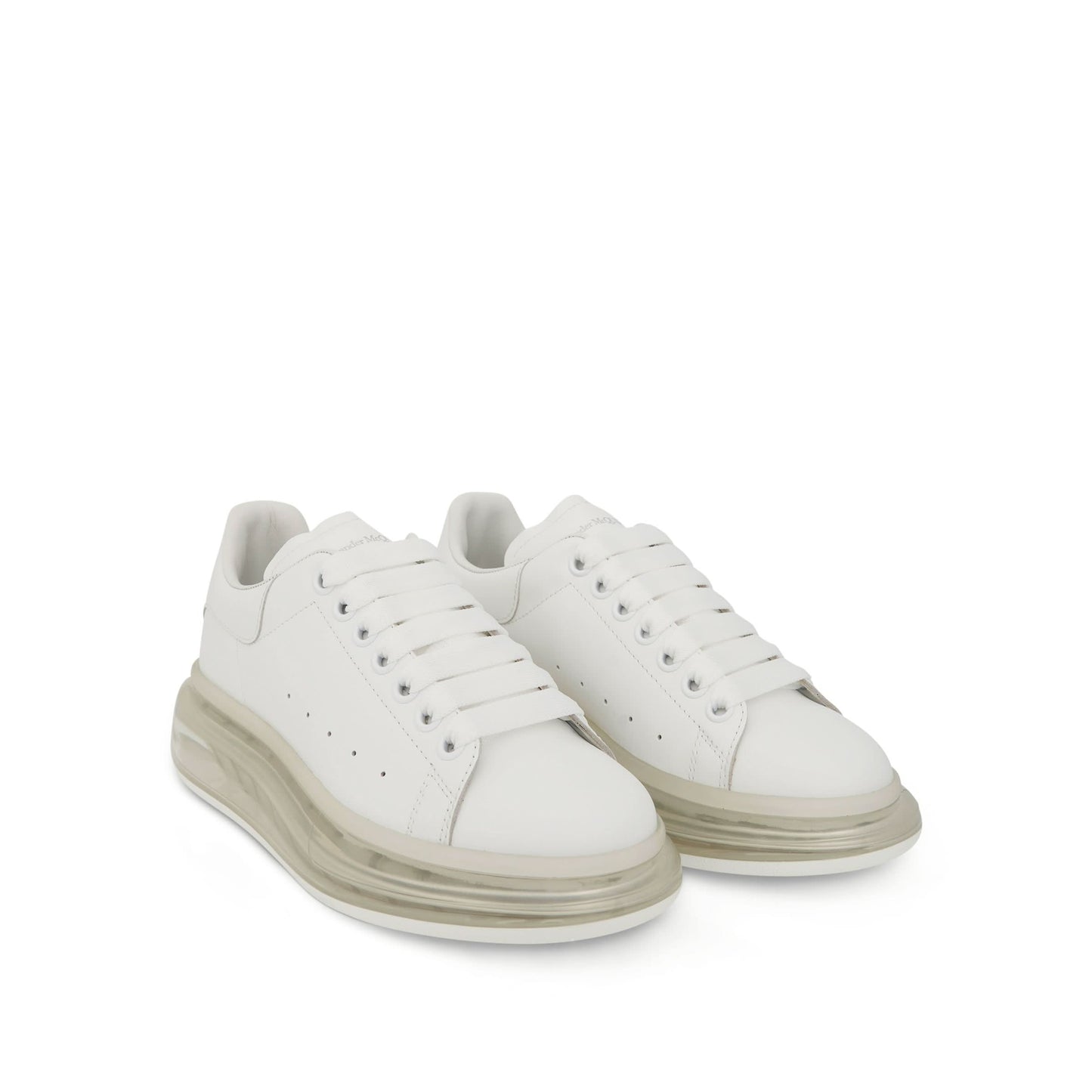 Larry Transparent Sole Sneakers in White/White